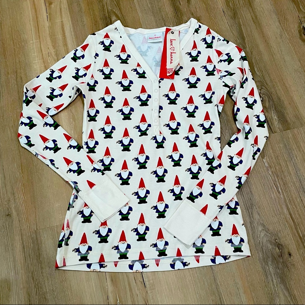 hanna Andersson Gnome Christmas Pajama top XS